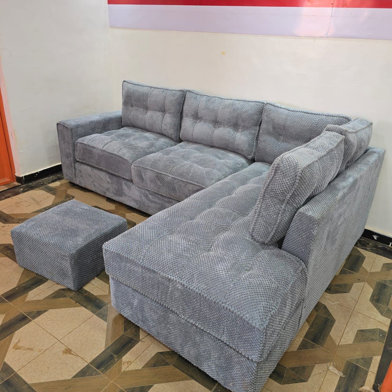 Tufted L-Shape Sectional Sofa