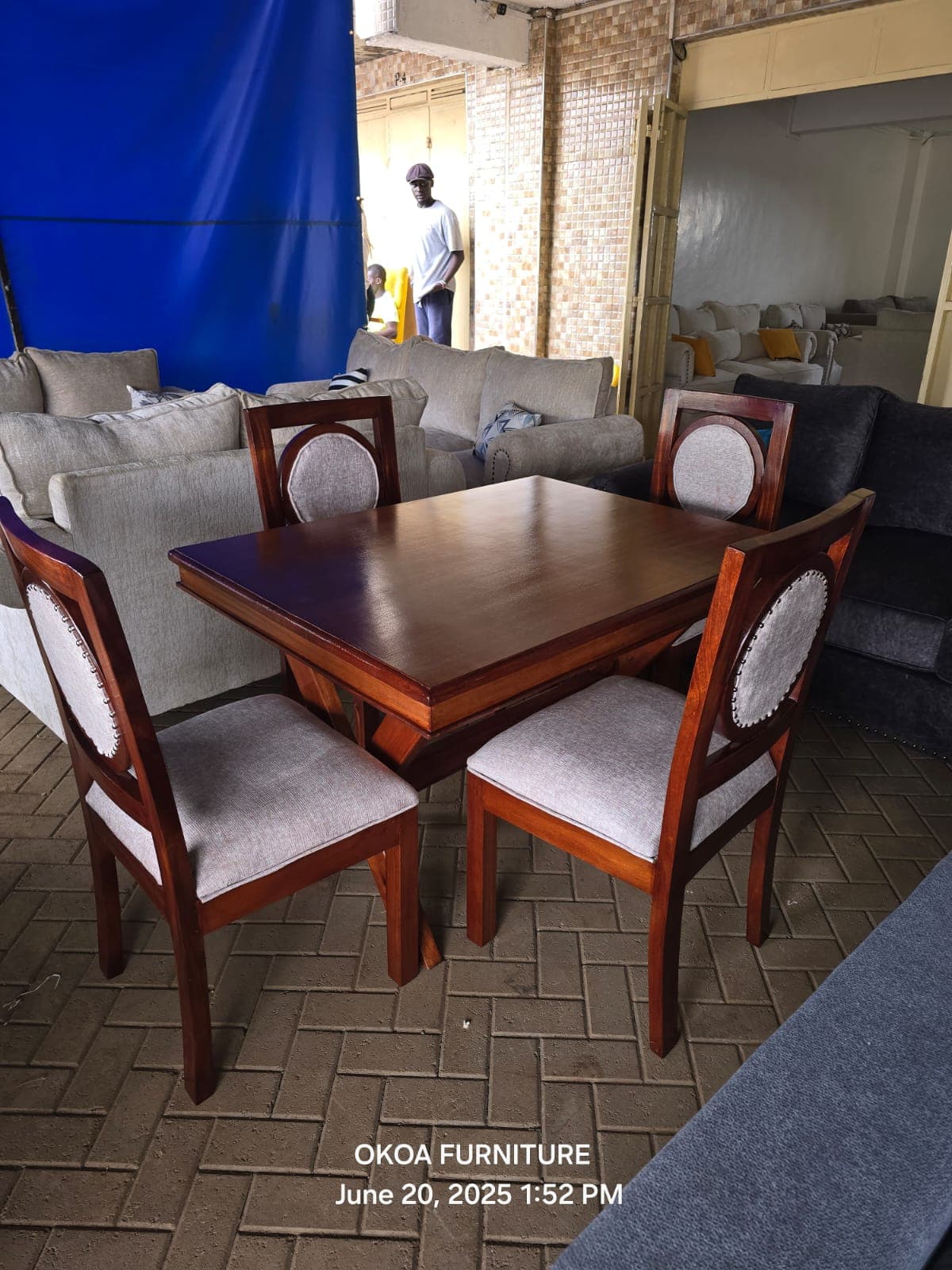 Wooden Dining Set (Oval Back)